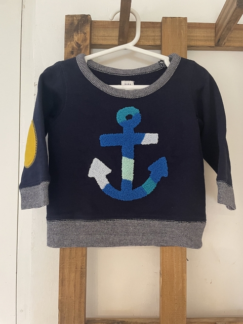 Buzo azul con ancla y pitucones. GAP 12/18 meses.