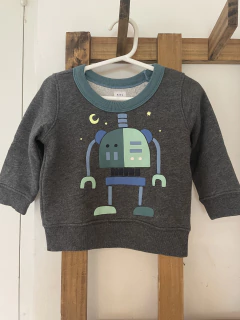 Buzo gris frisado con robot. GAP. 12/18 meses. - comprar online