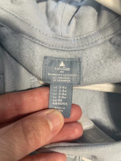 Enterito de algodón celeste con cierre frisado adentro GAP. 3 meses. en internet
