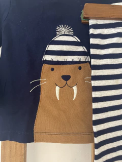 Set- Conjunto del algodón azul con foca. CARTERS. 18 meses. en internet