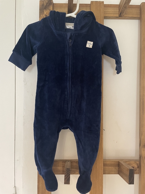 0/3M | Enterito azul con caoucha de plush. CHEEKY. 0 a 3 meses.