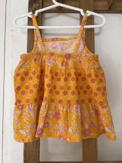 3A | Remera sin mangas con volados amarilla y lila. CARTERS. 3 años. - comprar online