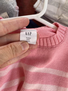 3A | Sweater de hilo rosa con rayas. GAP. 3 años. - comprar online