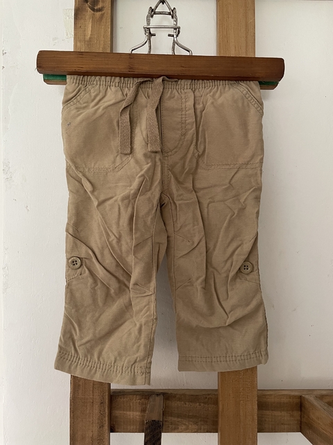6/12M | Pantalón beige forrado adentro con elastico. OLD NAVY. 6/12 meses.