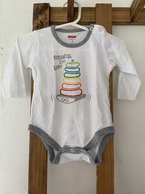 3/6M | Body ML blanco con dibujo. CHEEKY. 3/6 meses.