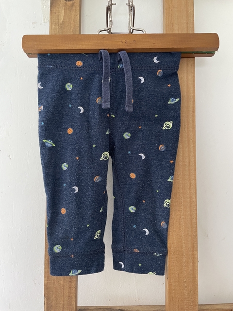 Outlet- Pantalón azul de algodón planetas. OLD NAVY. 6/12 meses.