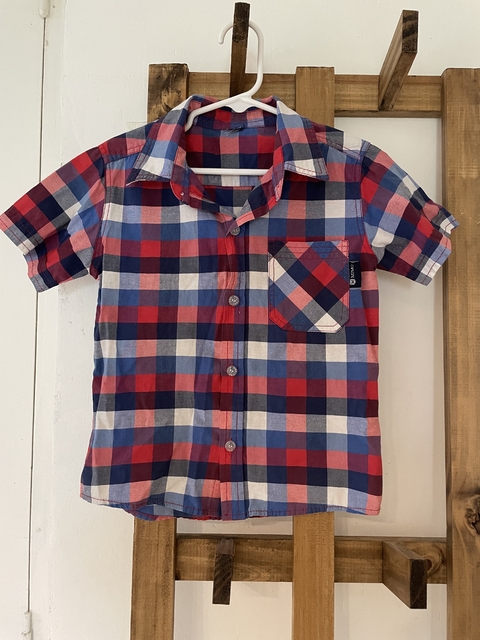4A | Camisa MC a cuadros. MIMO. 4 años.