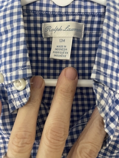 12M | Camisa MC a cuadros azules. POLO. 12 meses. - comprar online