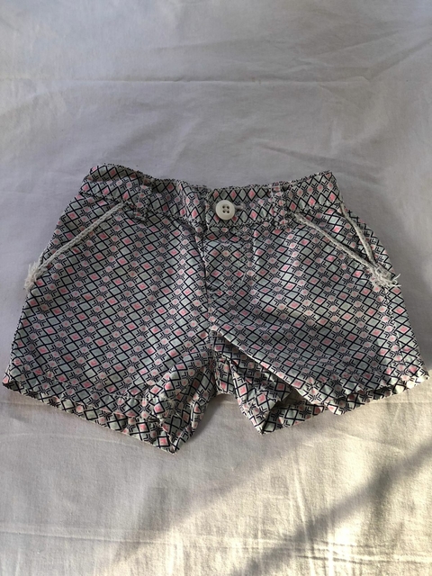 3A | Short CARTER'S con dibujos celestes, rosas y marrones talle 3 años.
