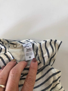 3M | NUEVO - Vestido Carter's rayado blanco y negro 3 meses. en internet