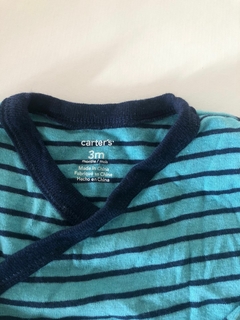3M | Remera manga larga celeste con apertura frontal. Carters. 3 meses. - comprar online