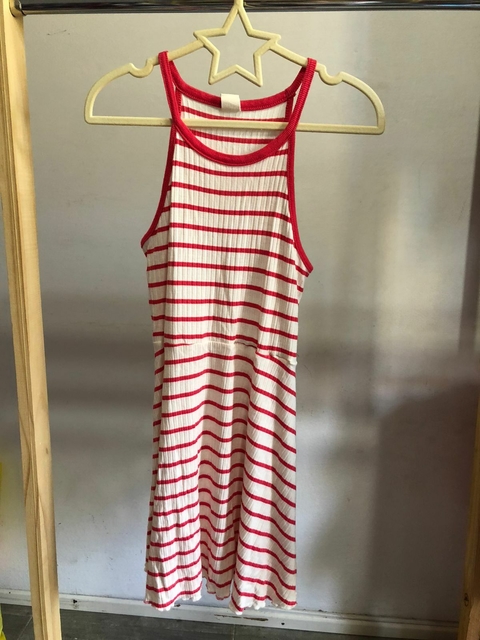 8A | Vestido rojo y blanco a rayas. CHEEKY. 8 años.
