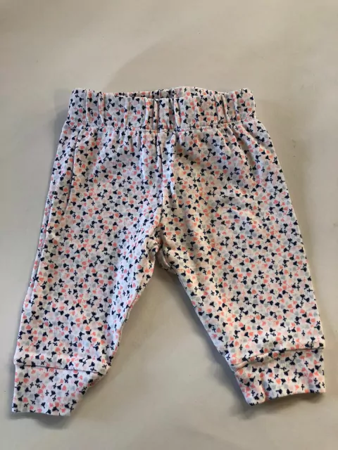 3M | Pantalón de algodón blanco con florcitas. Little Planet. 3 meses.