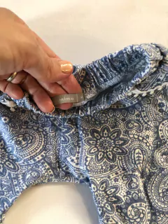 6/9M | Pantalón de algodón azul con arabescos. MIMO. 6/9 meses. - comprar online