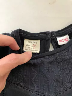 6/9M | Remera ML azul con florcita. ZARA. 6/9 meses. - comprar online