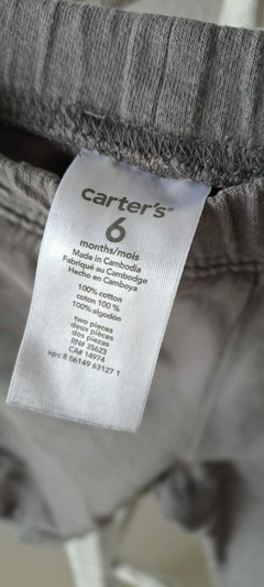6M | Pantalon de algodón gris y turquesa. CARTERS. Talle 6 meses - comprar online