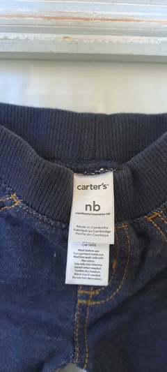 RN | Pantalón algodón azul simil jean. CARTERS. Talle NB - comprar online