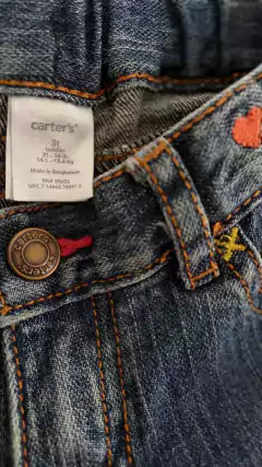 3A | Jean celeste c/detalle de flores en la cintura. CARTERS. Talle 3 años - comprar online