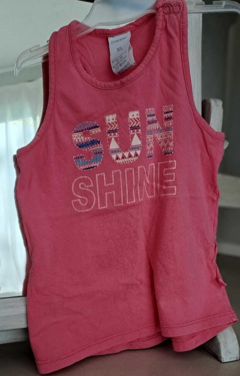 12/18M | Musculosa algodón rosa c estampa. CHEEKY. Talle XL(12 a 18)
