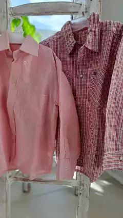 6A | SET 2 camisas ML lisa rosa y a cuadros bordo. CHEEKY. Talle 6 años en internet