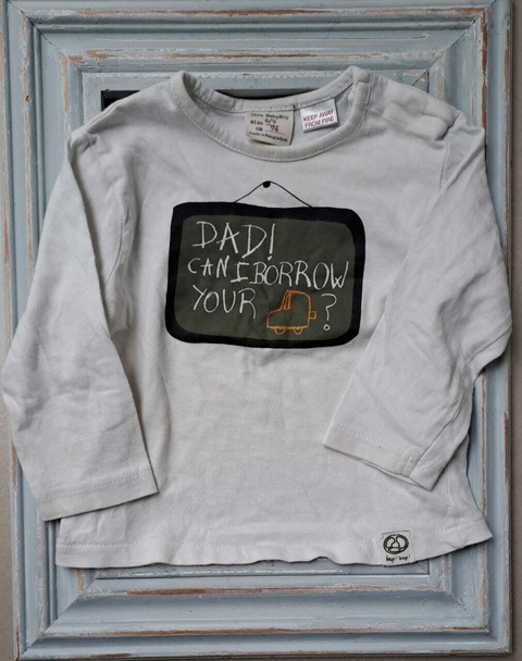 6/9M | PINDA- Remera ML c estampa. ZARA. Talle 6 a 9 meses
