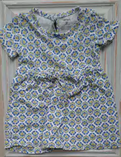 9M | Vestido MC guardas celeste y amarillo. CARTERS. Talle 9 meses en internet