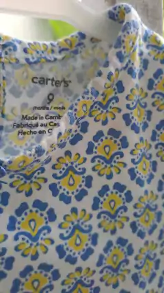 9M | Vestido MC guardas celeste y amarillo. CARTERS. Talle 9 meses - comprar online