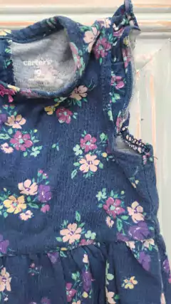 9M | Vestido azul flores. CARTERS. Talle 9 meses. en internet