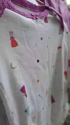 Set body ML blanco "haditas" + pantalón lila lunares. CARTERS. Talle 3 meses - comprar online