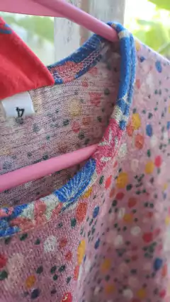 4A | OUTLET - Vestido lanilla ML estampado en lila y azul. LA COSTU. Talle 4 años - Lo Canto • Moda Circular