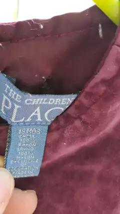 18M | Vestido de pana SM borravino, con apliques flores . THE PLACE. Talle 18 meses - comprar online