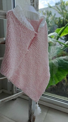 12M | Chalcito lana elastizada rosa y blanco. Talle 12 meses - comprar online