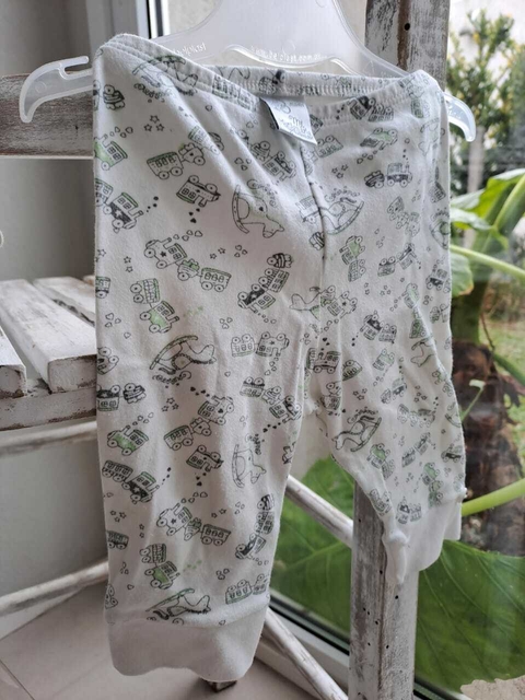 1/3M | Pantalón de algodón "robot" - GRISINO - Talle 1-3 meses