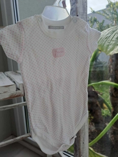 RN | Set: body MC+ranita, blanco con lunares rosas - miniMIMO - Talle XXS (RN) - comprar online