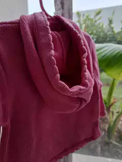 2A | OUTLET - Sweater rosa hilo grueso c guarda de flores y capucha - OSHKOSH -Talle 2 años - Lo Canto • Moda Circular