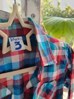 3A | Camisa ML rojo y azul - GUILIGAN - Talle 3 años - comprar online