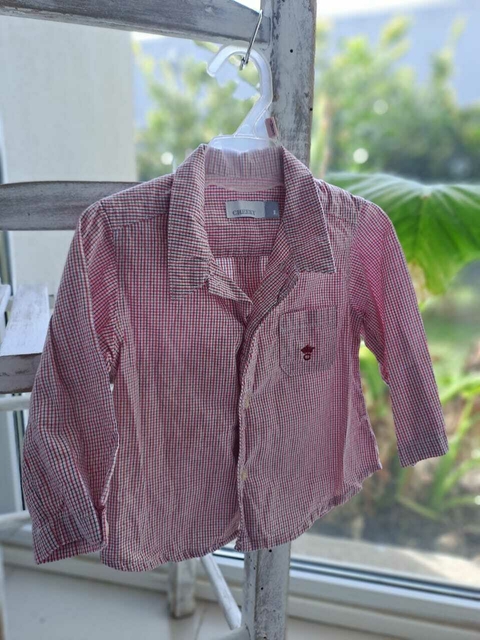 Camisa ML cuadrillé rojo y gris - CHEEKY - Talle L