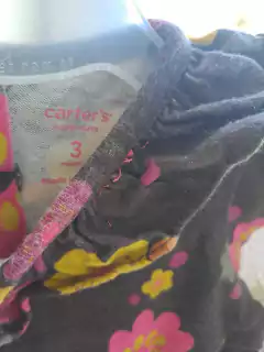 3M | Enterito algodón a la rodilla ML , marrón c flores fucsia y mangas lunares-CARTERS-Talle 3 meses - comprar online