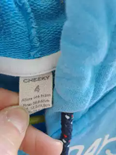 4A | OUTLET - Buzo turquesa capucha y cierre - CHEEKY - Talle 4 años - comprar online