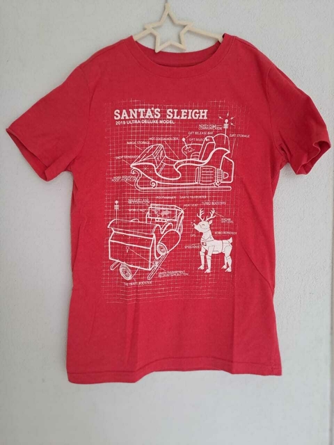 12/14A | ALE - Remera MC roja c estampa em blanco - CAT&JACK - Talle L (12-14 años)