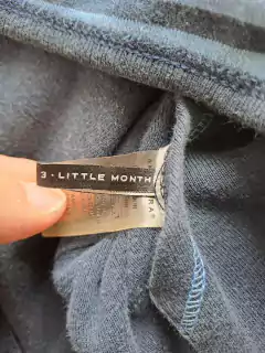 3M | Campera c capucha de algodón a rayas celeste y azul - LITTLE AKIABARA - Talle 3 meses en internet