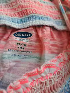 14A | Musculosa bretel regulable a rayas celeste, salmón - OLD NAVY - Talle 14 años - comprar online