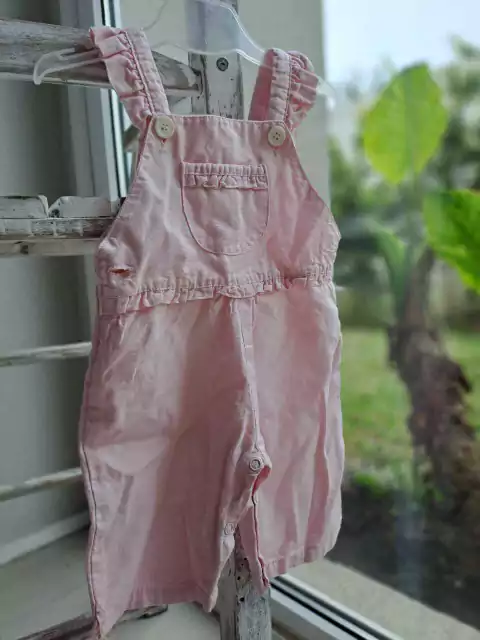 RN | Jardinero rosa c volados - BABY COTTONS - Talle NB