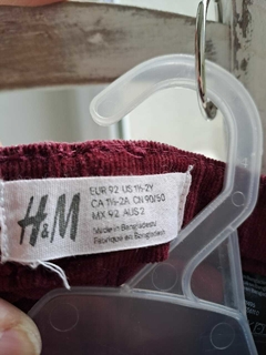 Pantalón de corderoy bordó - H&M - Talle 1 1/2-2 años - comprar online