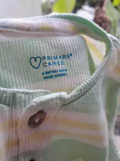 0/3M | Remera MC morley a rayas verde claro y amarillo - PRIMARK -Talle 0a 3 meses en internet