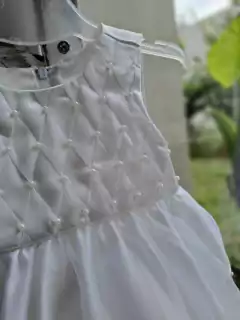 0/3M | Vestido SM blanco forrado en tul en capas, aplique de perlas - AMERICAN PRINCESS - 0 a 3 meses. - comprar online