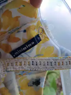 3M | Vestido tipo musculosa algodón y crochet estampada amarillo y azul - miniMIMO - Talle S. - comprar online