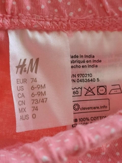 6/9M | Pantalón algodón salmón c pintitas blancas - H&M - Talle 6 a 9 meses - comprar online