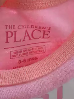 3/6M | Pijama remera ML rosa + pantalón rayado naranja y rosa "Still awake" - PLACE - Talle 3a6 meses - Lo Canto • Moda Circular