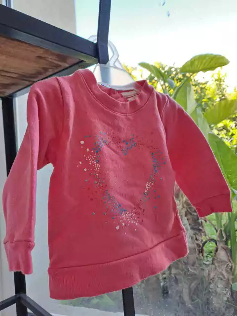 Buzo ROSA c corazon de pintitas celestes - CHEEKY - Talle S